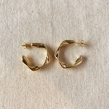 Load image into Gallery viewer, CAMPFIRE COUTURE 18K GOLD FILLED CRIMPED HALF HOOP EARRINGS
