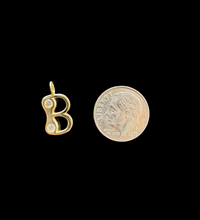 Load image into Gallery viewer, 14K GOLD CHARM, DIAMOND INITIAL CHARM
