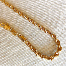 Load image into Gallery viewer, CAMPFIRE COUTURE 18K GOLD FILLED ROPE BRACELET 7”
