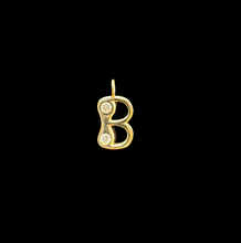 Load image into Gallery viewer, 14K GOLD CHARM, DIAMOND INITIAL CHARM
