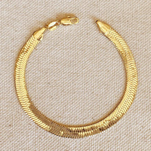 Load image into Gallery viewer, CAMPFIRE COUTURE 18K GOLD FILLED HERRINGBONE BRACELET 7”
