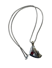 Load image into Gallery viewer, JW STERLING SILVER RUBY ABSTRACT CHARM PENDANT - 20"
