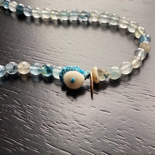 Load image into Gallery viewer, BLUE RUTILATED QUARTZ BEADED NECKLACE
