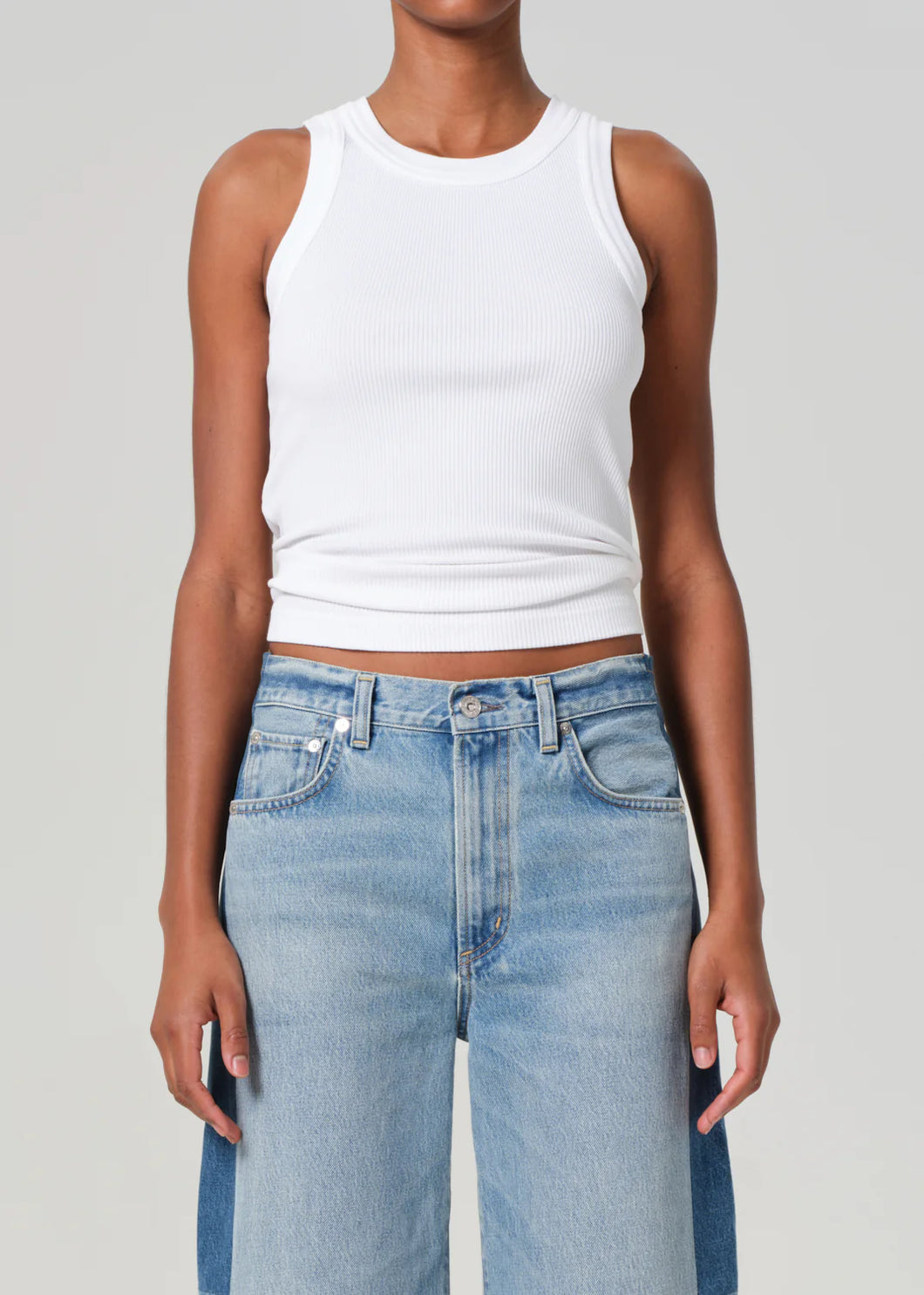 CITIZENS OF HUMANITY ISABEL RIB TANK - WHITE