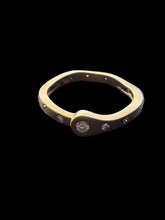 Load image into Gallery viewer, 14K GOLD MATTE STACKER RING WITH NATURAL DIAMONDS
