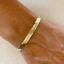 Load image into Gallery viewer, CAMPFIRE COUTURE 18K GOLD FILLED HERRINGBONE BRACELET 7”
