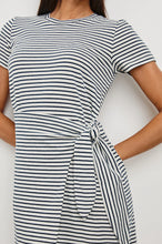 Load image into Gallery viewer, RAILS EDIE DRESS - IVORY NAVY MICRO STRIPE
