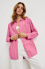Load image into Gallery viewer, RAILS ELSA SHIRT - HIBISCUS WHITE STRIPE
