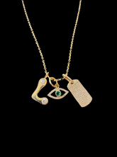 Load image into Gallery viewer, 14K GOLD CHARM, PAVÉ DIAMONDS DOG TAG
