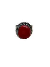 Load image into Gallery viewer, JW STERLING SILVER RED CORAL RING - SIZE 8
