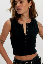 Load image into Gallery viewer, FREE PEOPLE JAMIE HENLEY TANK - PITCH BLACK
