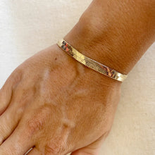 Load image into Gallery viewer, CAMPFIRE COUTURE 18K GOLD FILLED HERRINGBONE BRACELET 7”
