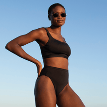 Load image into Gallery viewer, LEFT ON FRIDAY SWIM TOP SHELF - JET (BLACK)
