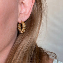 Load image into Gallery viewer, CAMPFIRE COUTURE 18K GOLD FILLED BEADED CLUSTER HOOP EARRINGS
