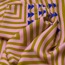 Load image into Gallery viewer, VOYAGER SILK PINK AND BROWN STRIPE SCARF
