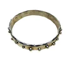 Load image into Gallery viewer, Sterling silver hammered hobnail bangle bracelet with bubble texture
