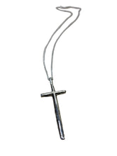 Load image into Gallery viewer, JW STERLING SILVER TEXTURED LARGE CROSS PENDANT NECKLACE – 20"
