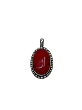 Load image into Gallery viewer, JW STERLING SILVER RED CORAL PENDANT NECKLACE – 20"
