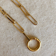 Load image into Gallery viewer, CAMPFIRE COUTURE 18K GOLD FILLED PAPERCLIP CHAIN NECKLACE FEATURING CARABINE

