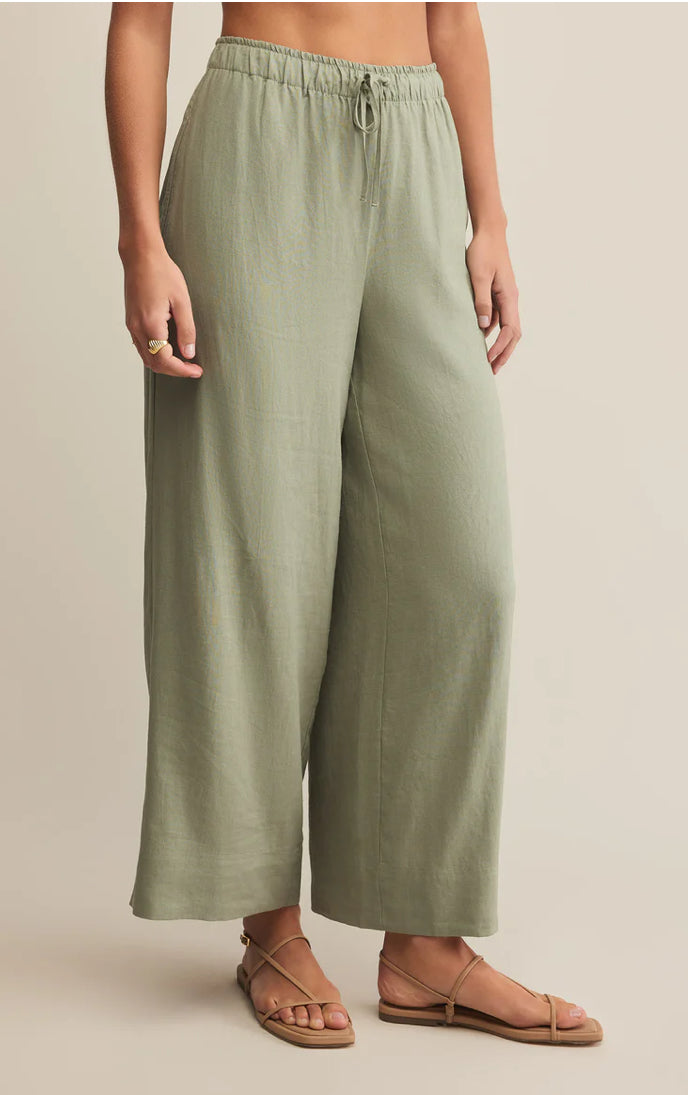 Z SUPPLY EASTON LINEN PANT - AVOCADO