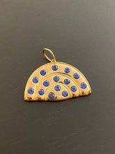 Load image into Gallery viewer, 14K GOLD CHARM, BLUE SAPPHIRE RAINBOW ￼
