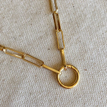 Load image into Gallery viewer, CAMPFIRE COUTURE 18K GOLD FILLED PAPERCLIP CHAIN NECKLACE FEATURING CARABINE
