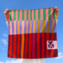 Load image into Gallery viewer, VOYAGER SILK RED COLORBLOCK SCARF
