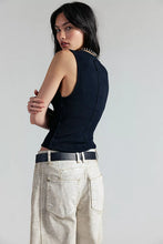 Load image into Gallery viewer, FREE PEOPLE JAMIE HENLEY TANK - PITCH BLACK
