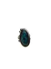 Load image into Gallery viewer, JW STERLING SILVER OVAL TURQUOISE RING - SIZE 7.5
