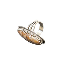 Load image into Gallery viewer, Silver ring with a stone.
