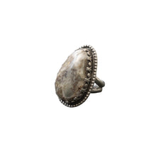 Load image into Gallery viewer, Silver ring with a large stone.
