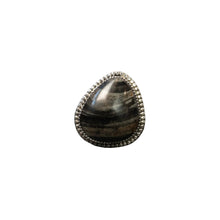 Load image into Gallery viewer, Sterling Silver ring with dark grey stone.
