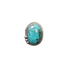 Load image into Gallery viewer, Turquoise ring with silver band.
