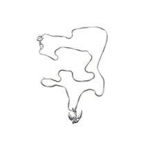 Load image into Gallery viewer, Sterling silver necklace with a small sparrow pendant.

