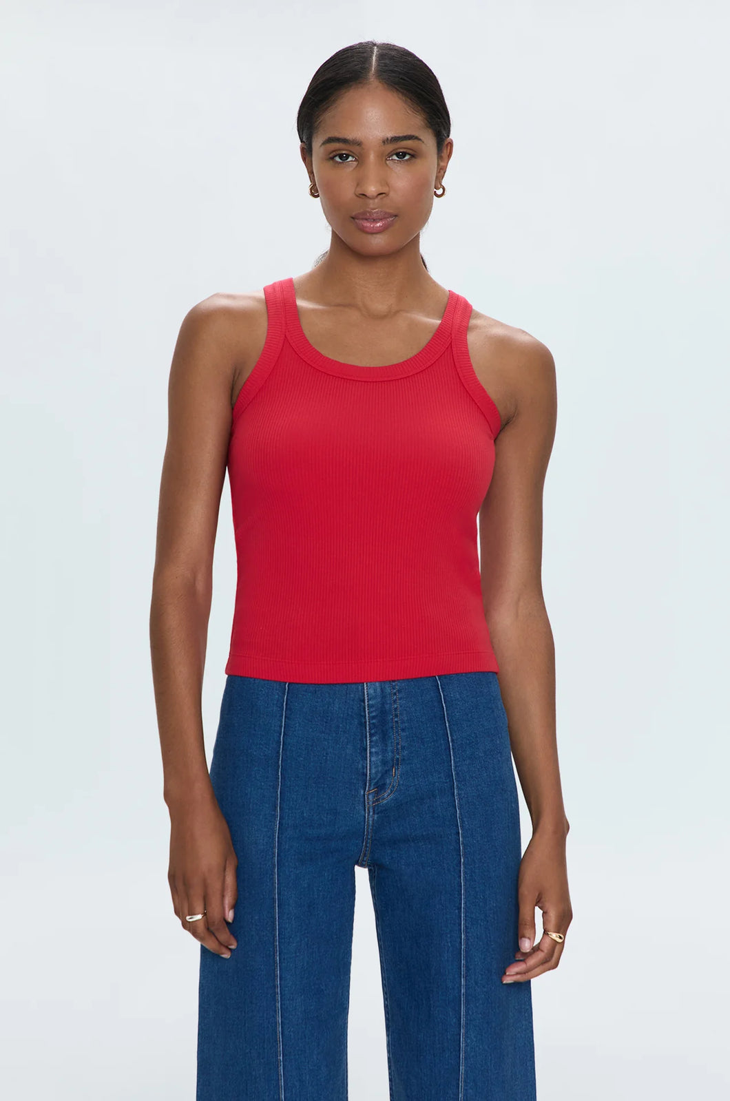 PISTOLA CHRISTY CURVED HEM TANK TOP - RUBY