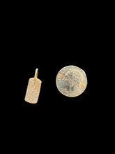 Load image into Gallery viewer, 14K GOLD CHARM, PAVÉ DIAMONDS DOG TAG
