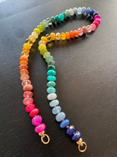 Load image into Gallery viewer, 14K GOLD GEMSTONE CANDY NECKLACE - WARM RAINBOW
