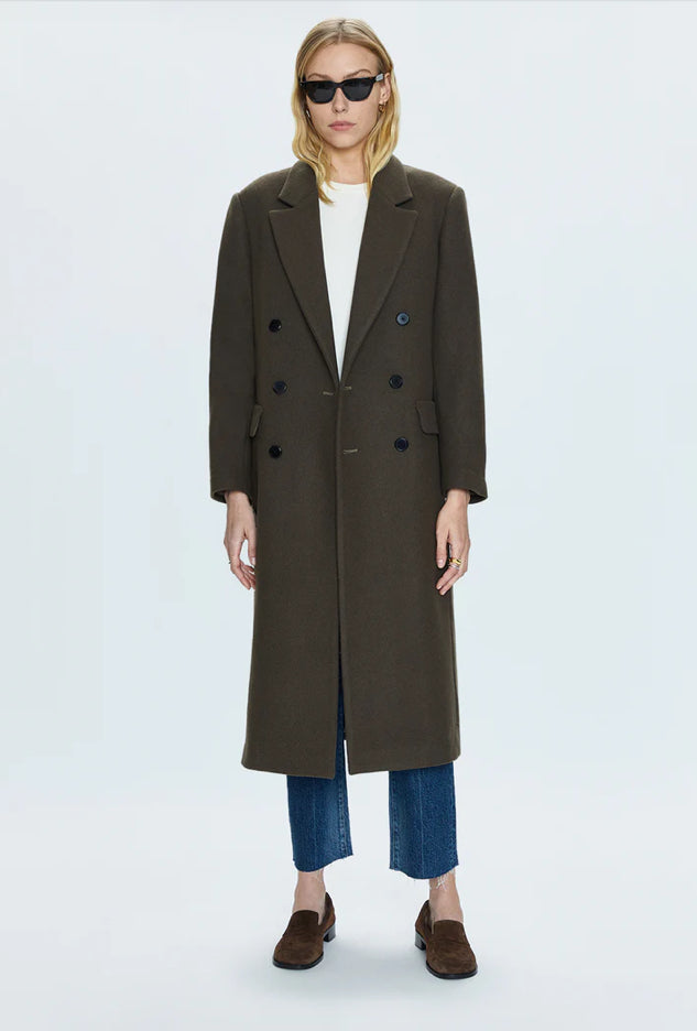 PISTOLA PRESCOTT DOUBLE BREASTED WOOL COAT