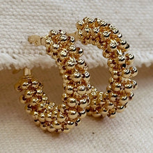 Load image into Gallery viewer, CAMPFIRE COUTURE 18K GOLD FILLED BEADED CLUSTER HOOP EARRINGS
