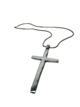 Load image into Gallery viewer, JW STERLING SILVER LARGE HAND CASTE CROSS  - 19”
