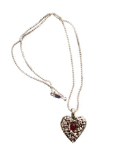 Load image into Gallery viewer, JW STERLING SILVER HEART OF RUBY PENDANT - 20"
