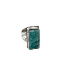 Load image into Gallery viewer, JW STERLING SILVER CHRYSOPRASE RING - 6.5
