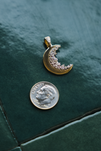 Load image into Gallery viewer, 14K GOLD CHARM, DIAMOND MOON PENDANT
