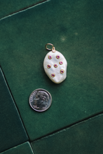 Load image into Gallery viewer, 14K GOLD CHARM, MOTHER OF PEARL WITH PINK RUBIES
