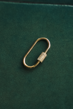 Load image into Gallery viewer, 14K GOLD CLOSURE, BIG CARABINER WITH DIAMONDS

