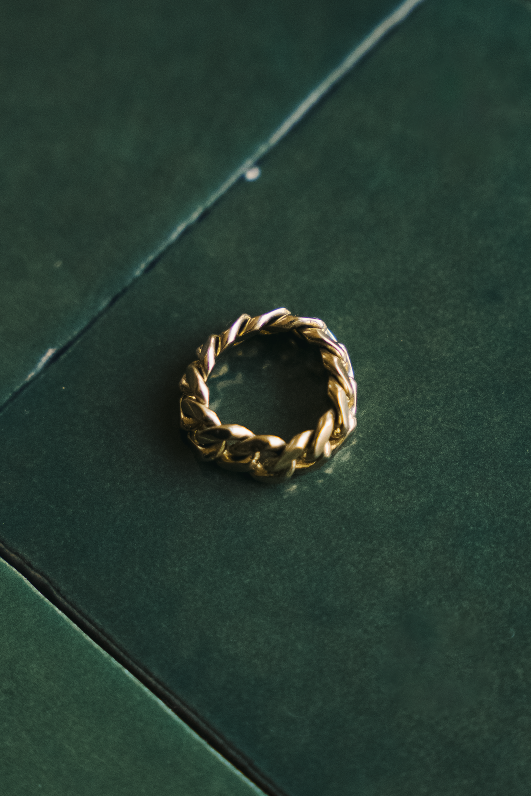 14K GOLD CUBAN CHAIN RING