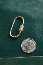 Load image into Gallery viewer, 14K GOLD CLOSURE, BIG CARABINER WITH DIAMONDS
