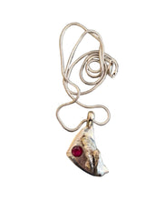 Load image into Gallery viewer, JW STERLING SILVER RUBY ABSTRACT CHARM PENDANT - 20"
