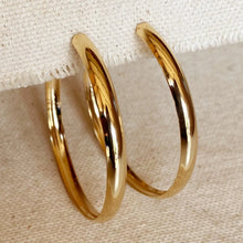 Load image into Gallery viewer, CAMPFIRE COUTURE 18K GOLD FILLED HOLLOW C HOOP EARRINGS
