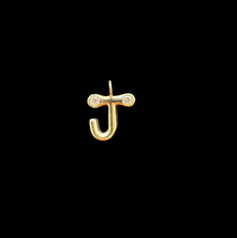 Load image into Gallery viewer, 14K GOLD CHARM, DIAMOND INITIAL CHARM
